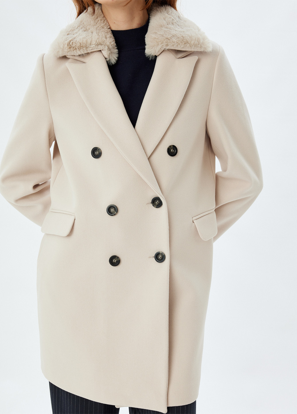 Айворі демісезонне Пальто двобортне KOTON