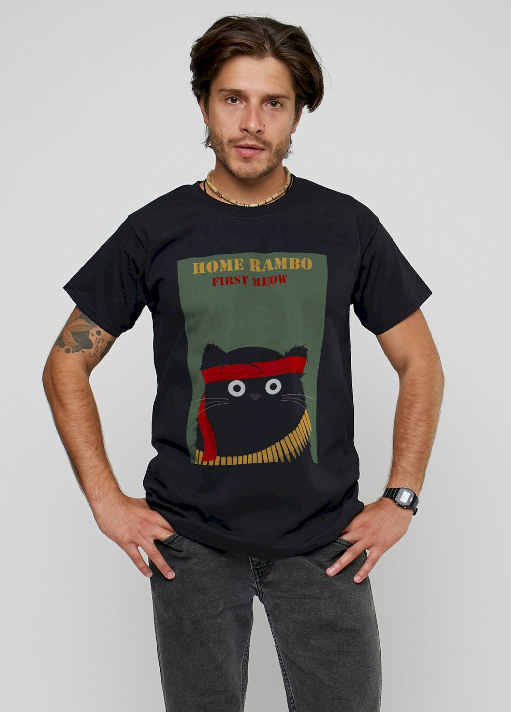 Чорна футболка чоловіча YAPPI