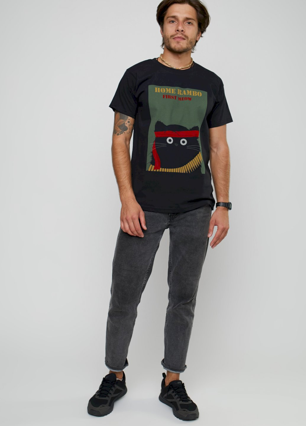 Чорна футболка чоловіча YAPPI