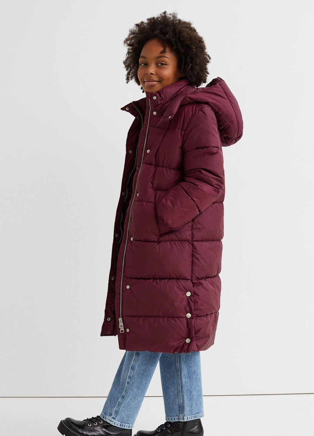 Бордовая куртка зима,бордовий, H&M
