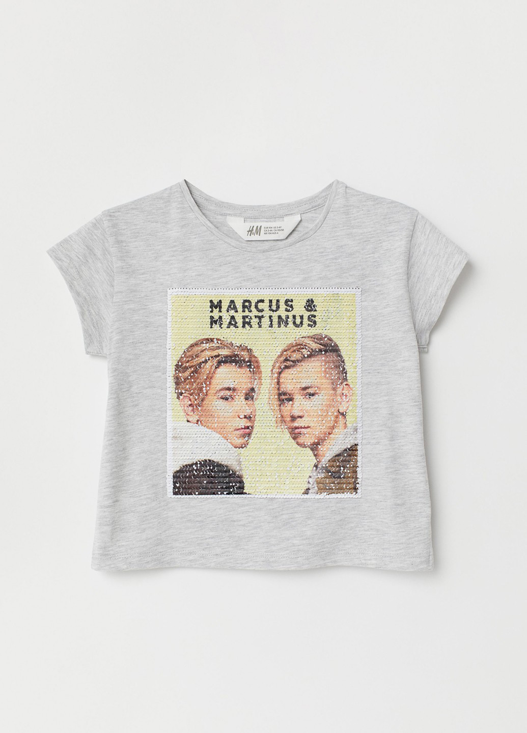 Светло-серая летняя футболка H&M