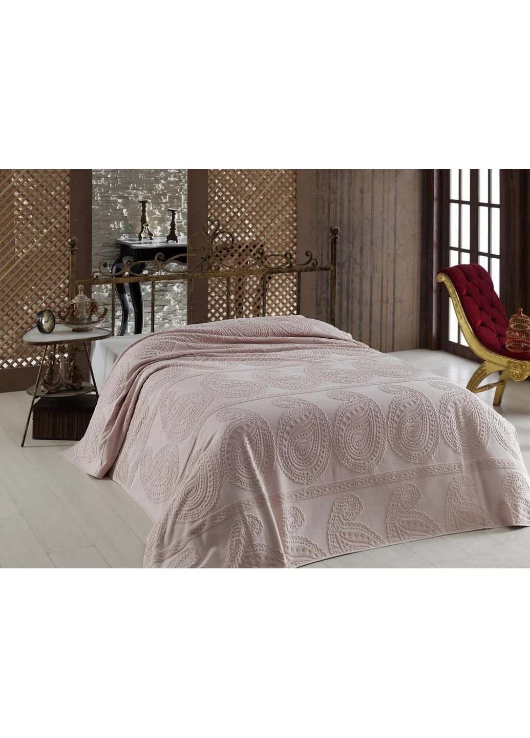 Махрова простирадло Misley AR-TR1001606-beige 200x220 см бежева Arya (253661843)