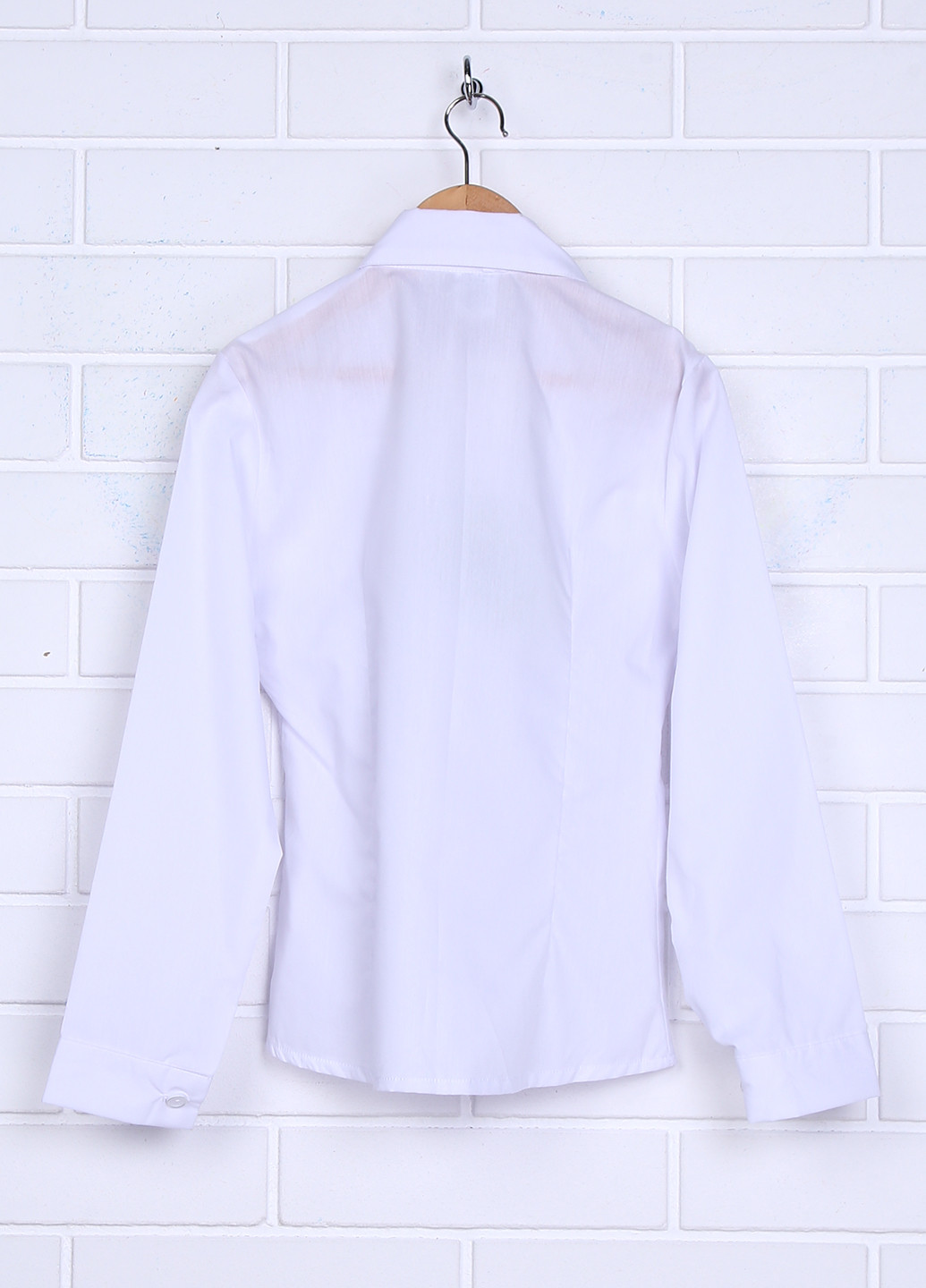 Белая однотонная блузка с длинным рукавом Merve демисезонная