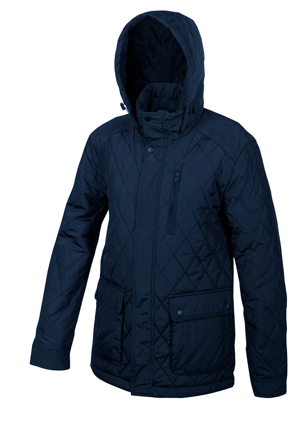 Темно-синяя демисезонная куртка длинная с капюшоном Mirage