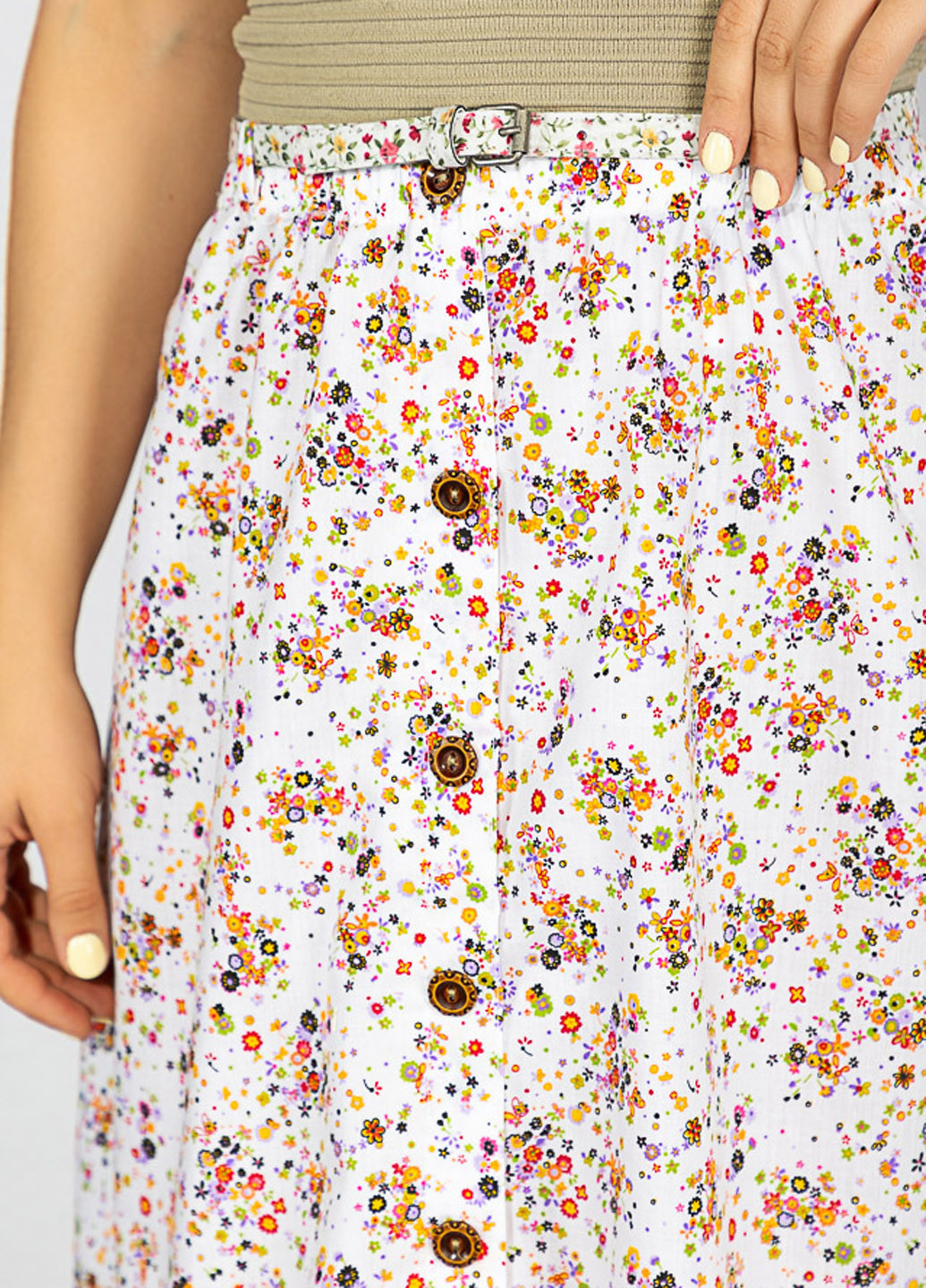 Белая кэжуал цветочной расцветки юбка Time of Style