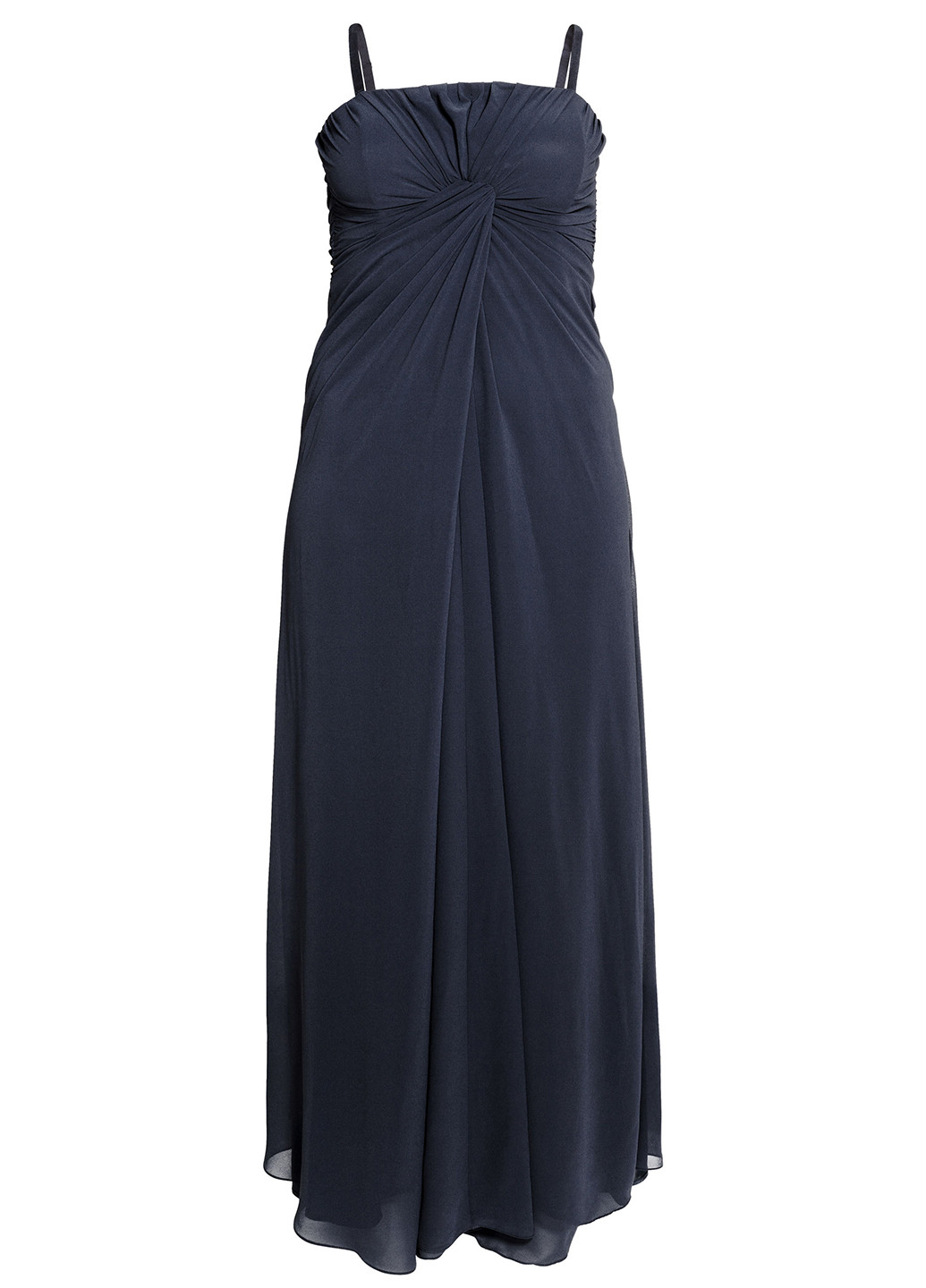 Темно-синее вечернее платье бандо H&M однотонное