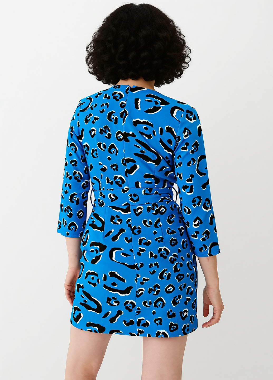 Світло-синя кежуал сукня на запах Mohito леопардовий