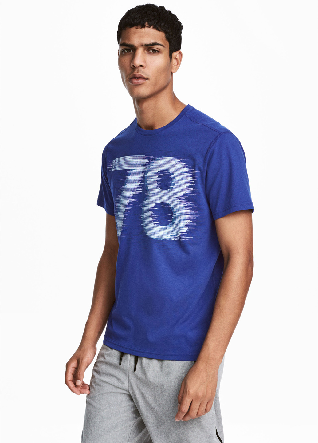 Светло-синяя футболка с коротким рукавом H&M SPORT