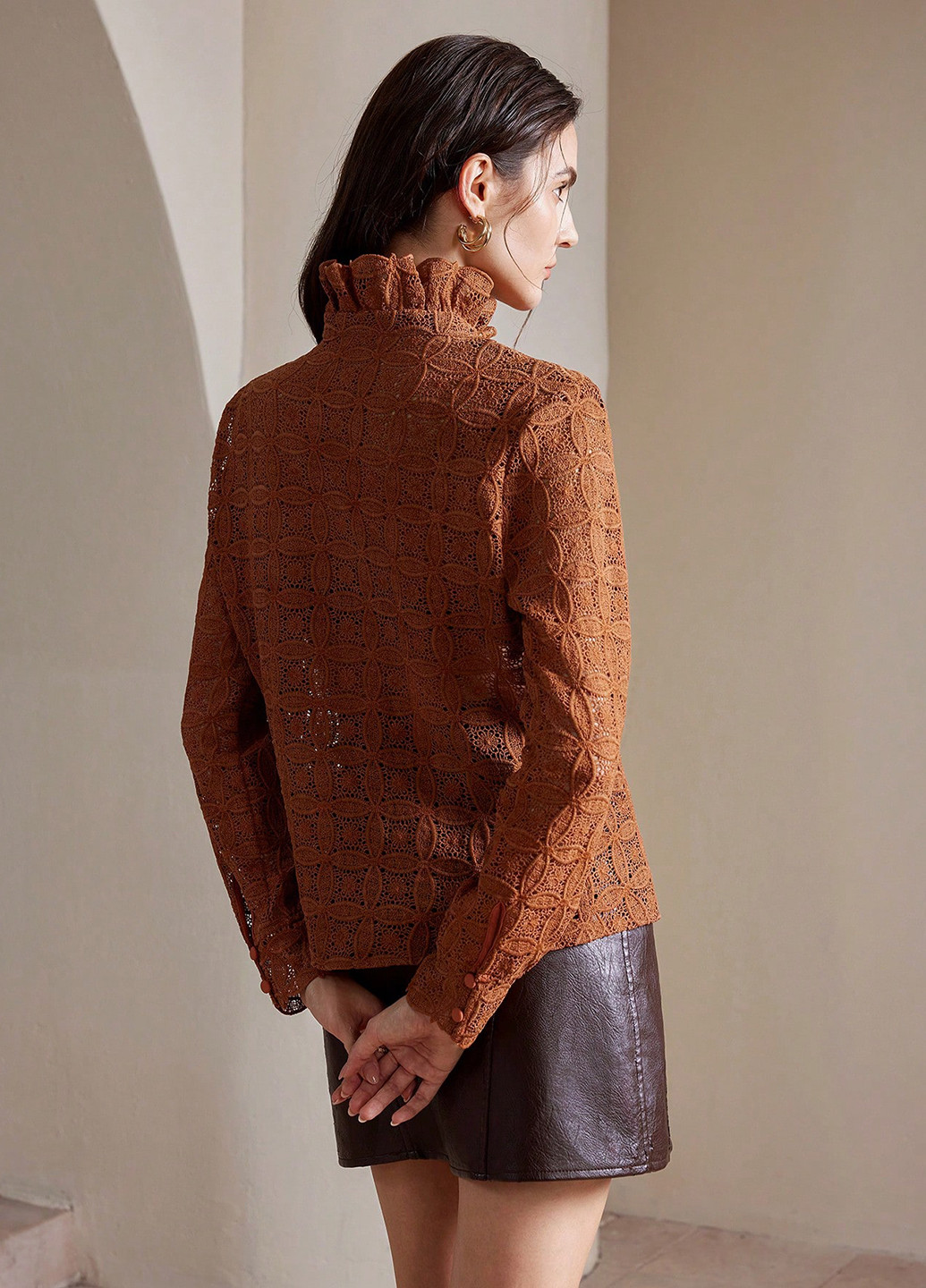 Розово-коричневая блуза SHEIN