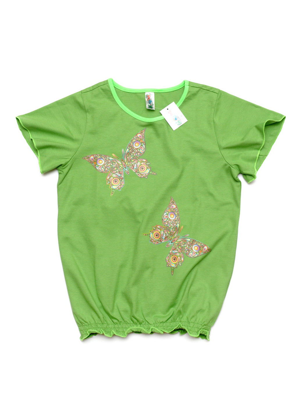 Зеленая летняя футболка с коротким рукавом Do-Re-Mi