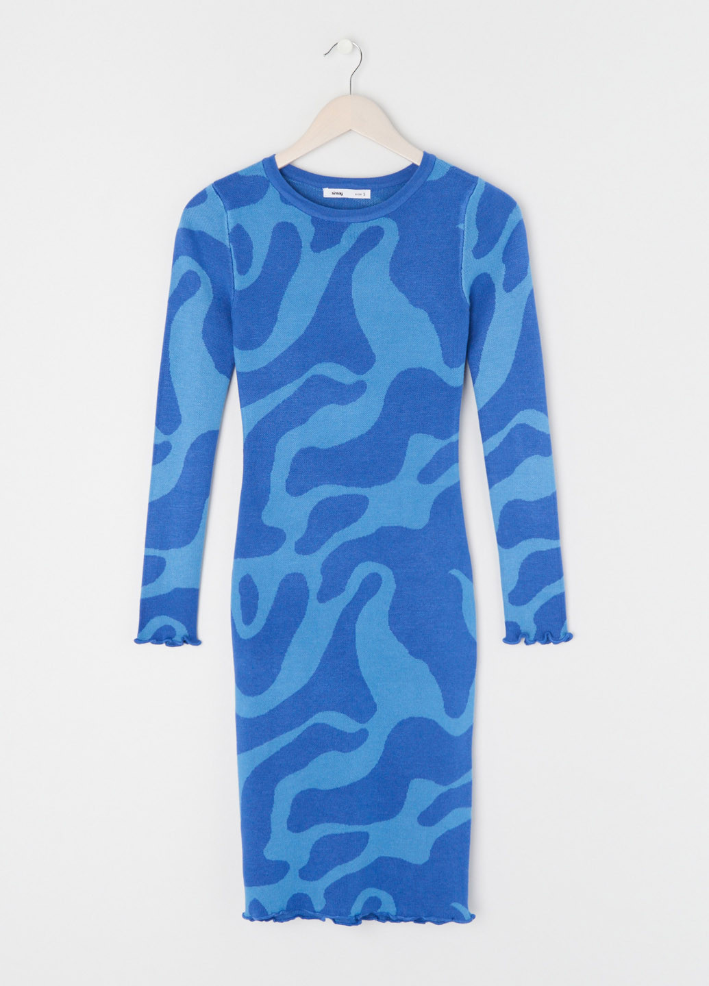 Синее кэжуал платье футляр Sinsay с абстрактным узором