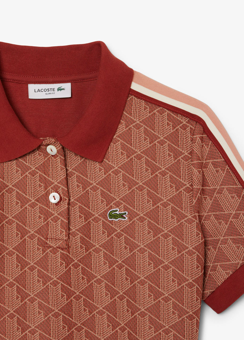 Коричнева кежуал сукня поло Lacoste з абстрактним візерунком