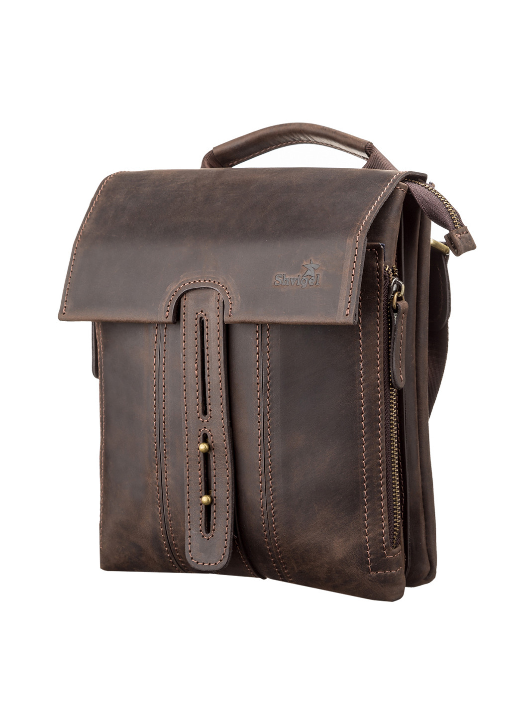 Чоловіча шкіряна сумка 22х26х2,5 см Shvigel (229459975)