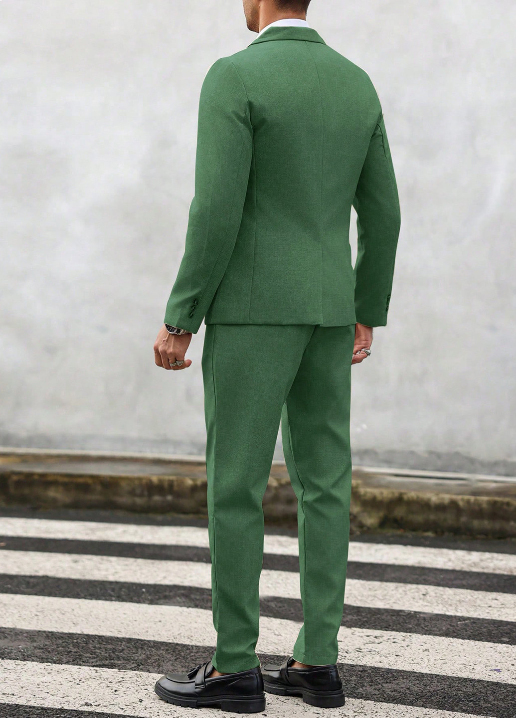 Зеленый демисезонный костюм (пиджак, брюки) брючный SHEIN