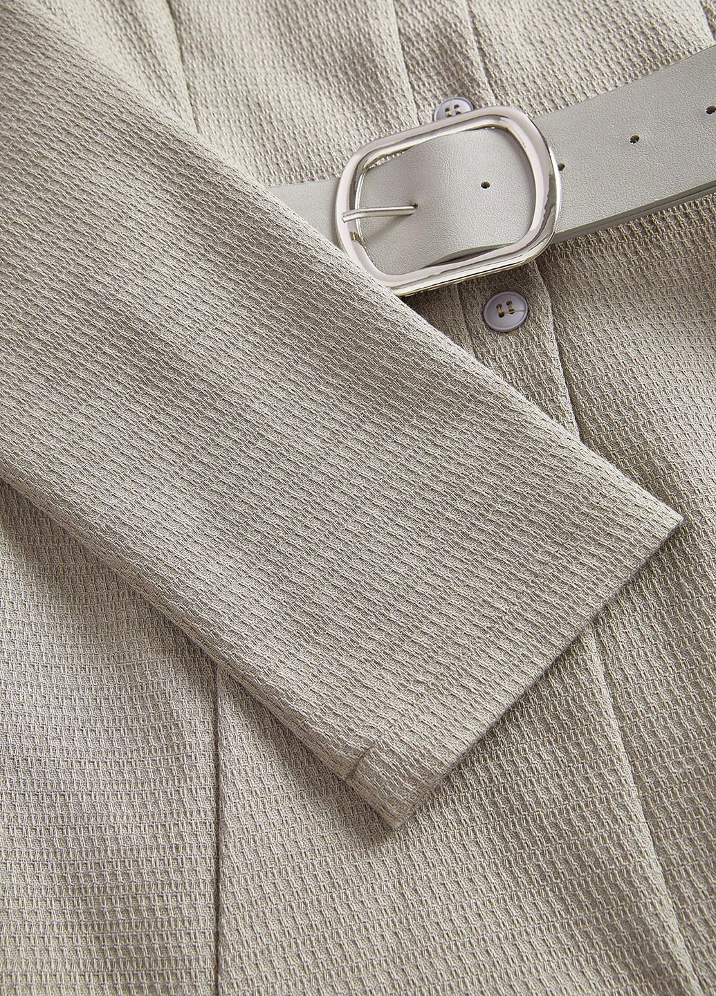 Серое кэжуал платье клеш, рубашка SHEIN однотонное