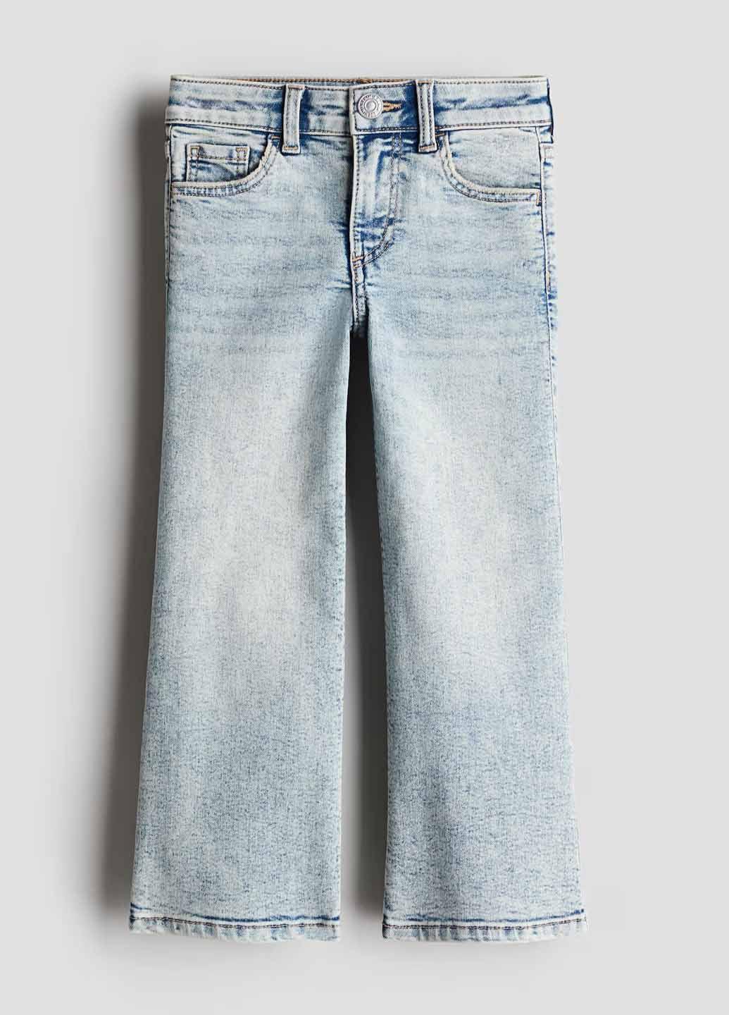 Светло-голубые демисезонные прямые джинсы H&M