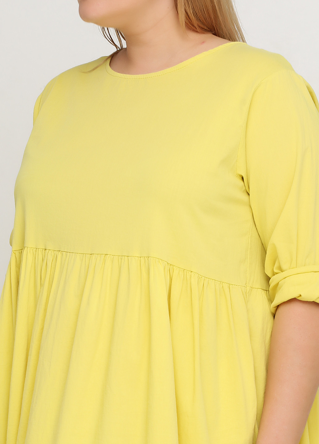 Желтое кэжуал платье Zelante однотонное