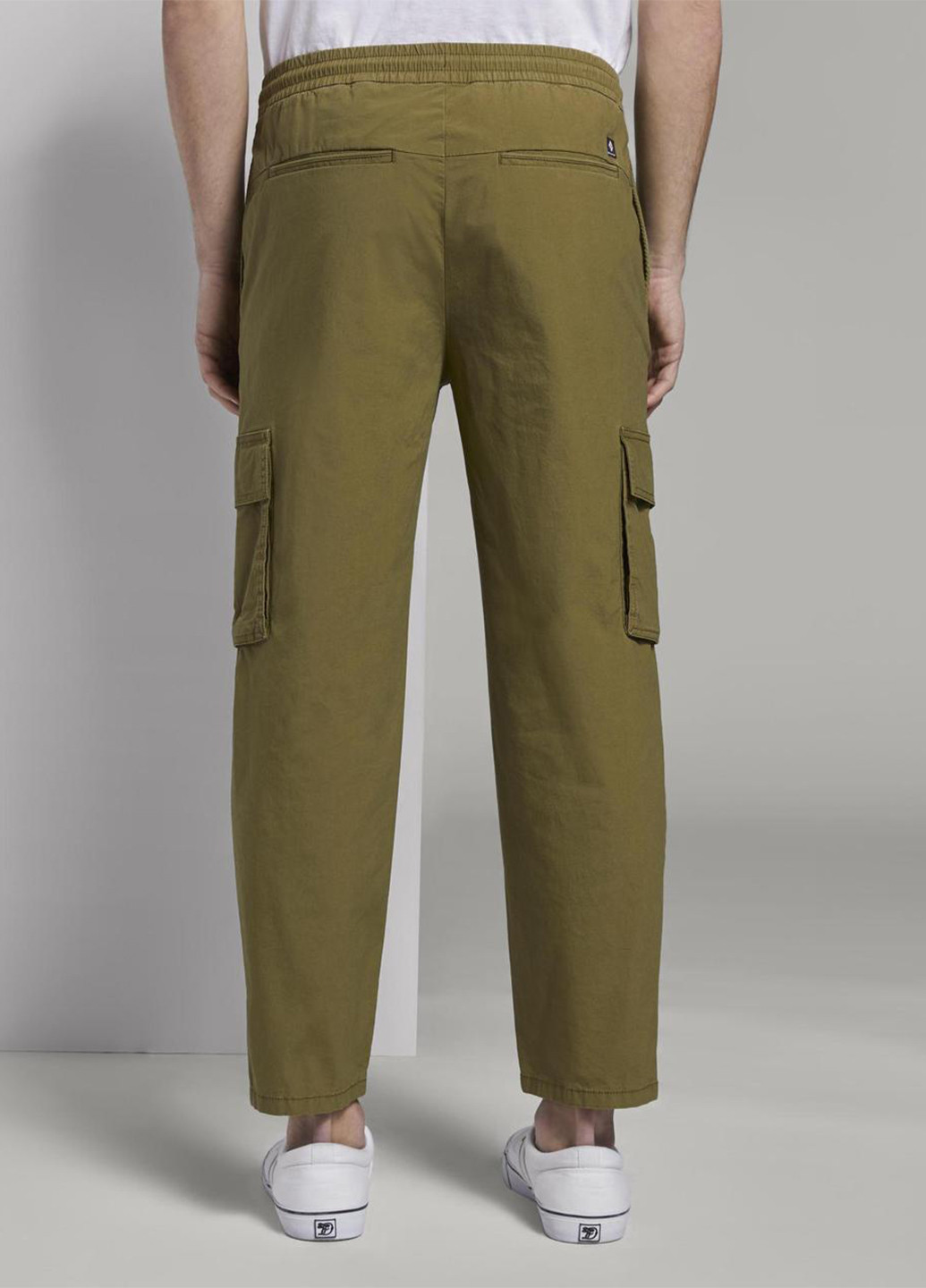 Хаки кэжуал демисезонные карго, укороченные брюки Tom Tailor