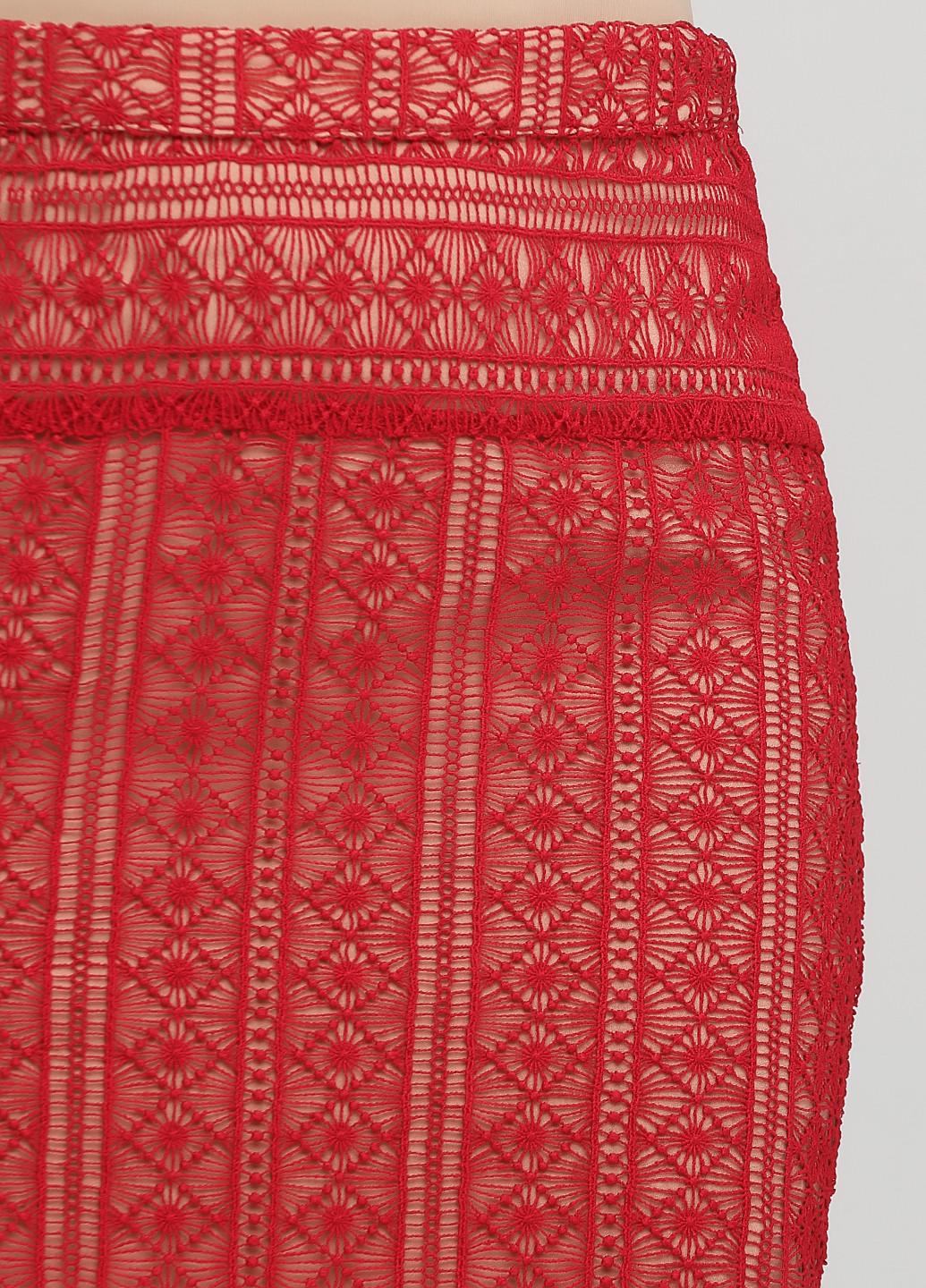 Бордовая кэжуал однотонная юбка Factory карандаш