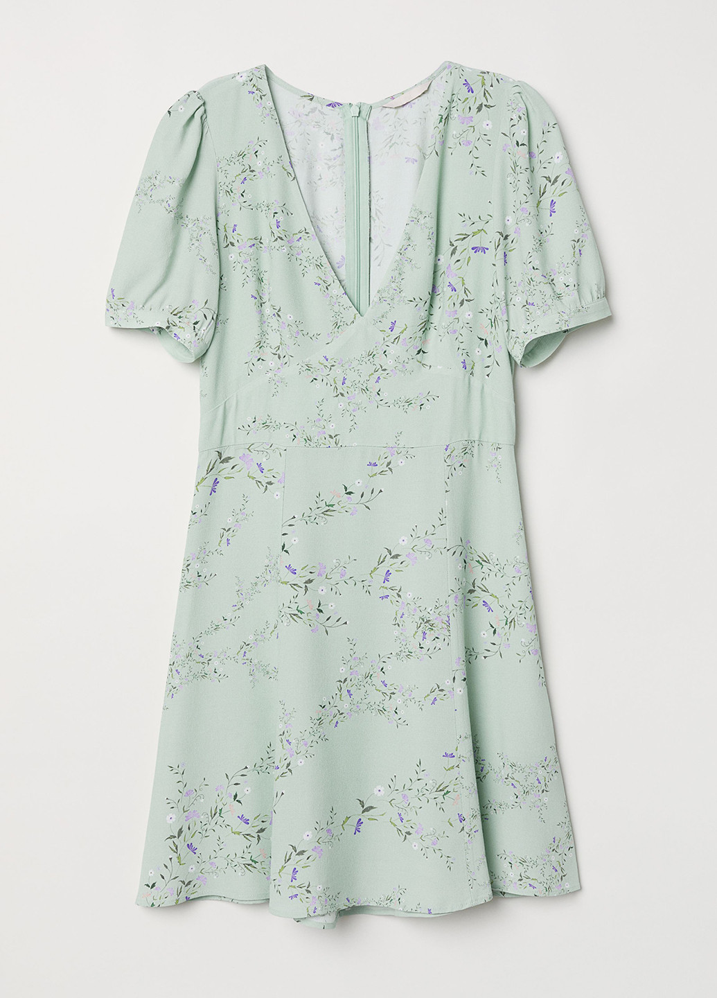 М'ятна кежуал плаття, сукня на запах H&M з квітковим принтом