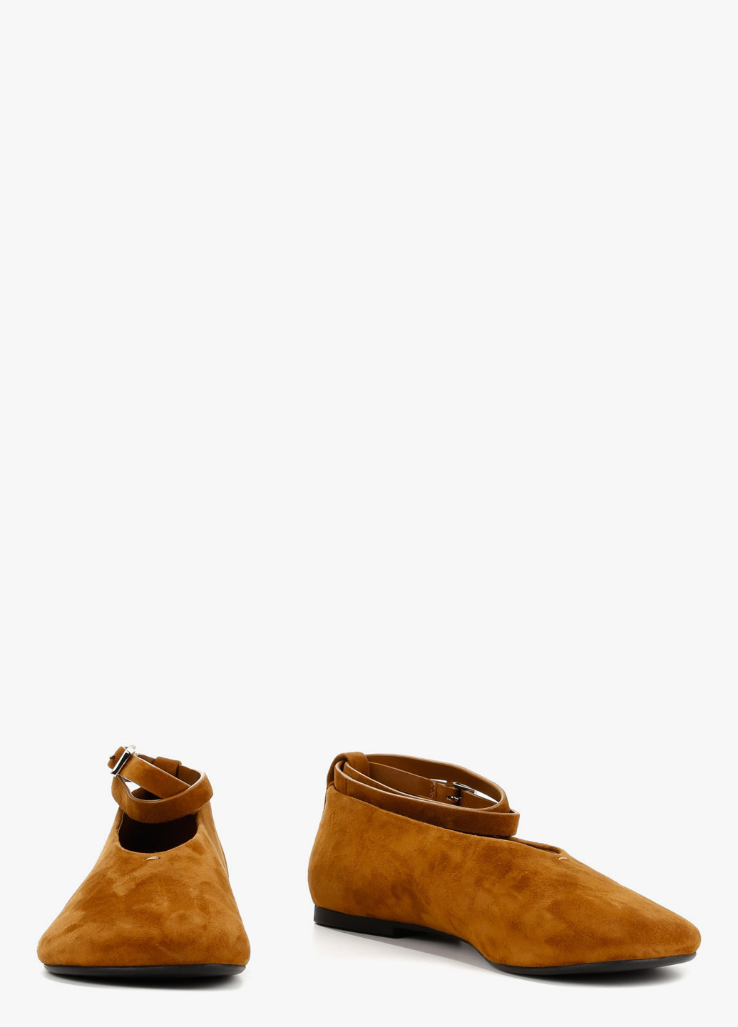 Женские балетки Le'BERDES | коричневые однотонные без декора натуральная замша (370483483)