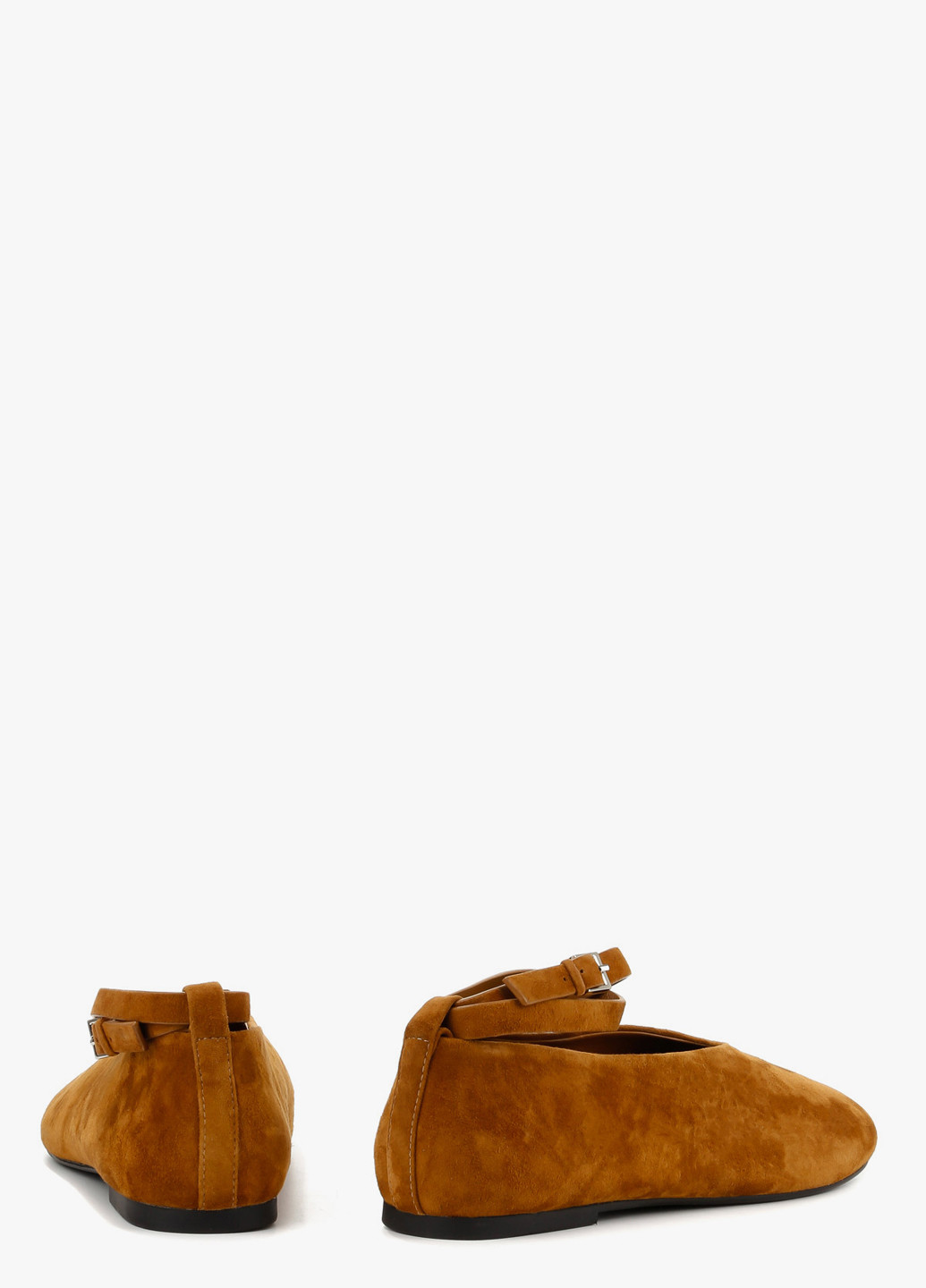 Женские балетки Le'BERDES | коричневые однотонные без декора натуральная замша (370483483)