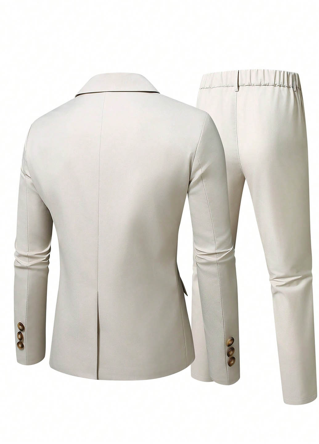 Светло-бежевый демисезонный костюм (пиджак, брюки) брючный SHEIN