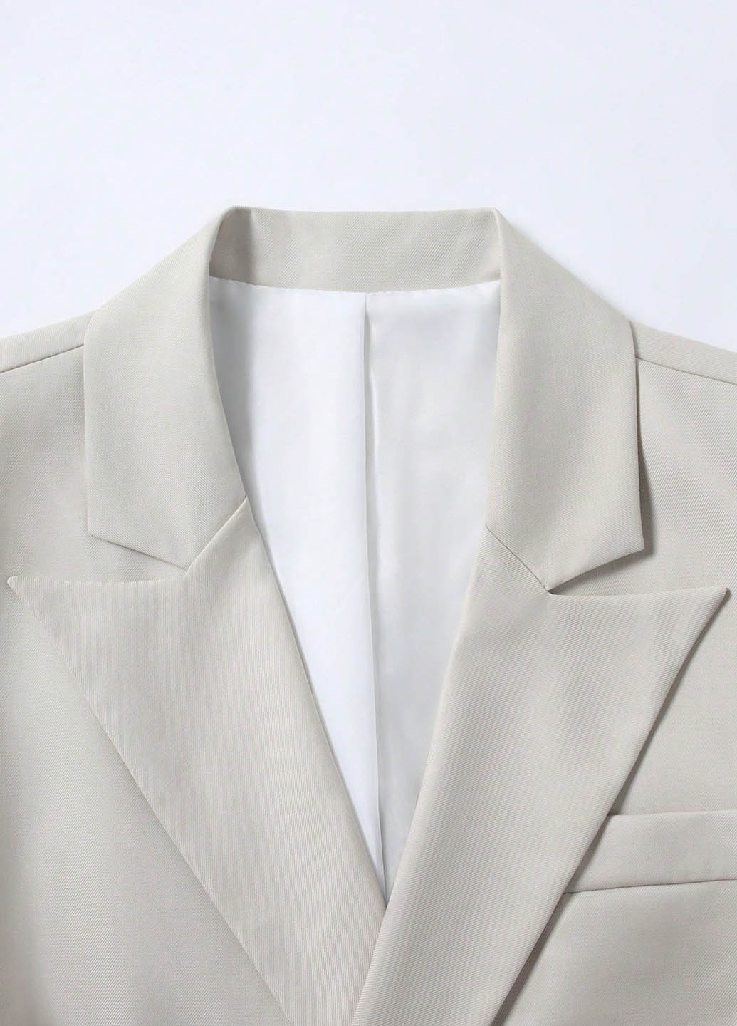 Светло-бежевый демисезонный костюм (пиджак, брюки) брючный SHEIN