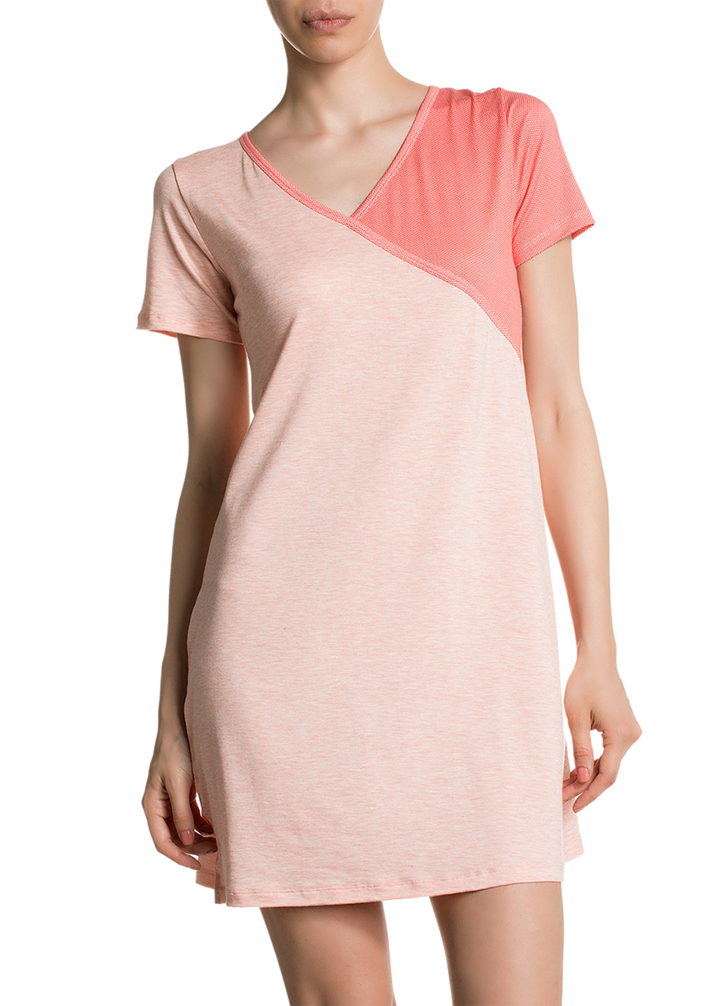 Ночная рубашка DoReMi меланж персиковая домашняя хлопок