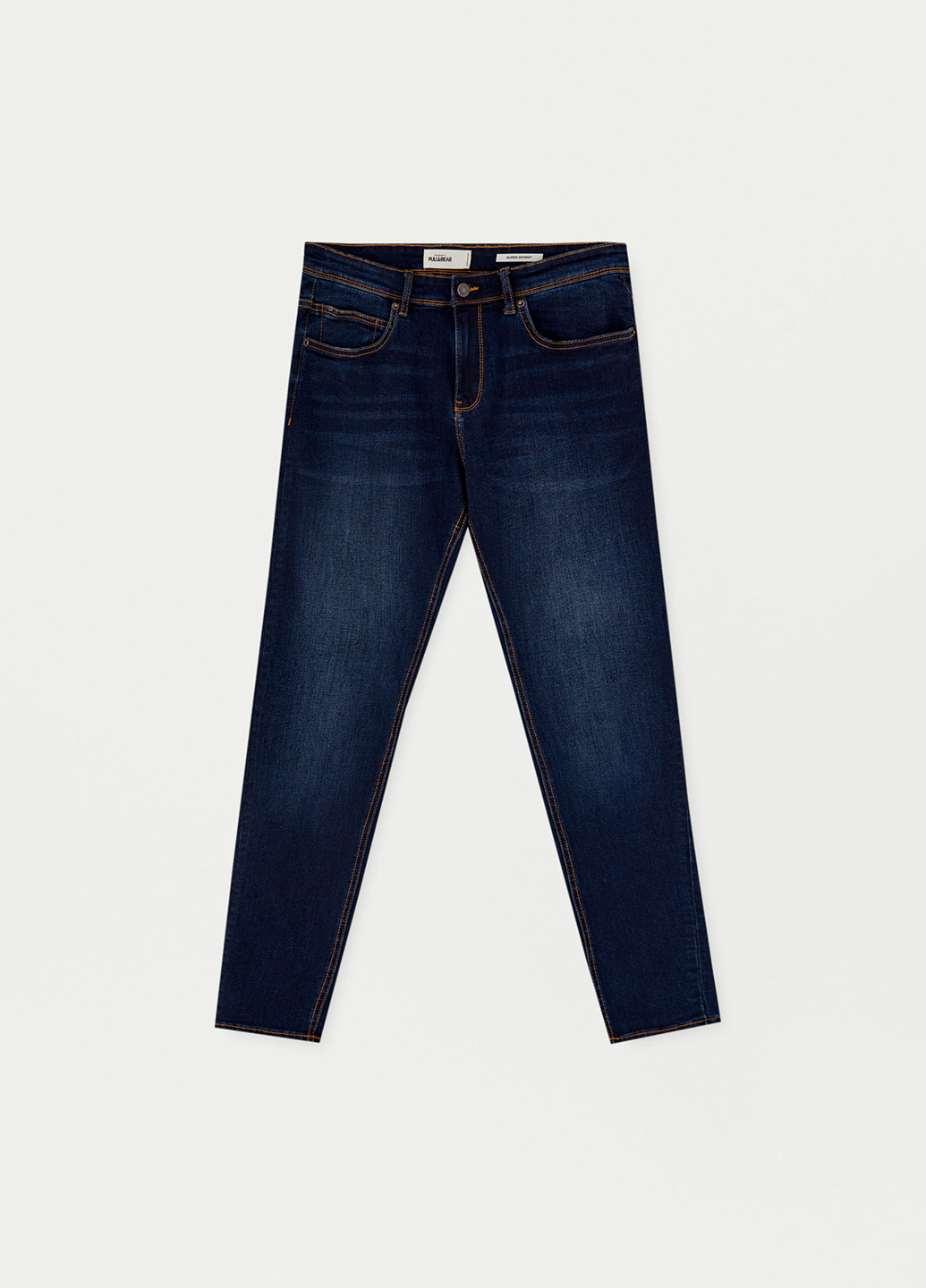 Темно-синие демисезонные скинни джинсы Pull & Bear
