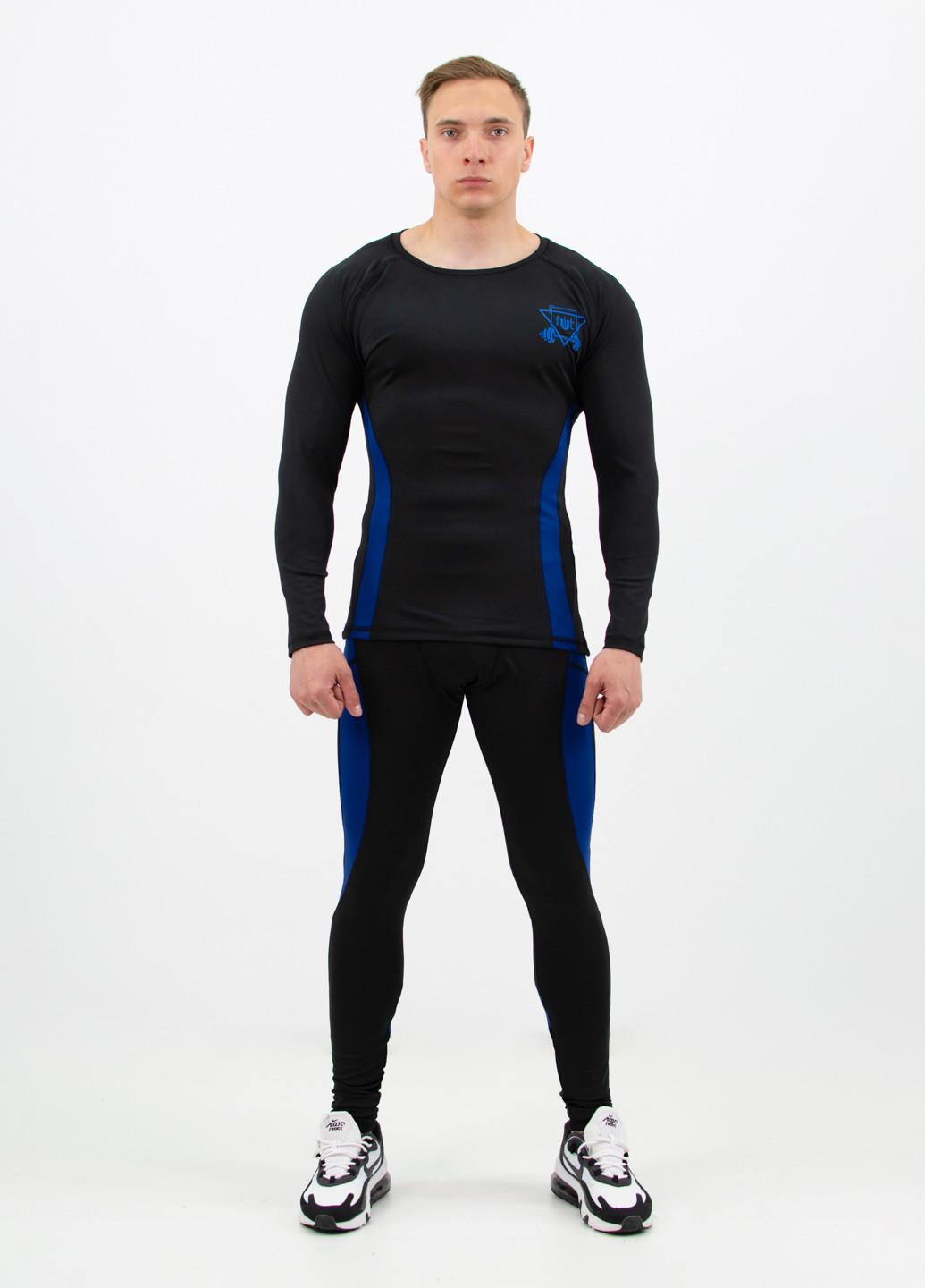 Леггинсы спортивные мужские Wave blue FitU (240998442)