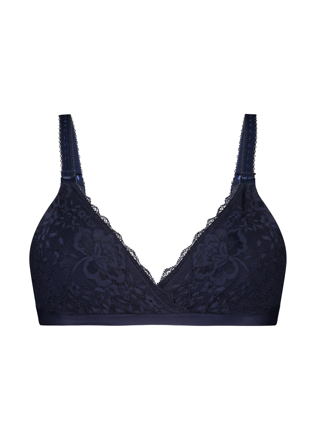 Темно-синій бюстгальтер для годуючих мам Hunkemoller без кісточок бавовна, мереживо
