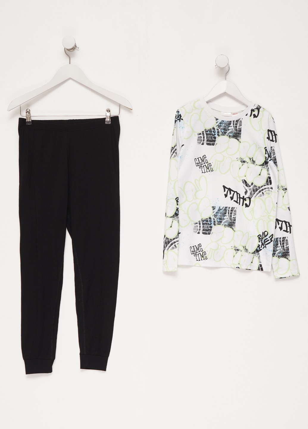 Черно-белая всесезон пижама (лонгслив, брюки) лонгслив + брюки H&M