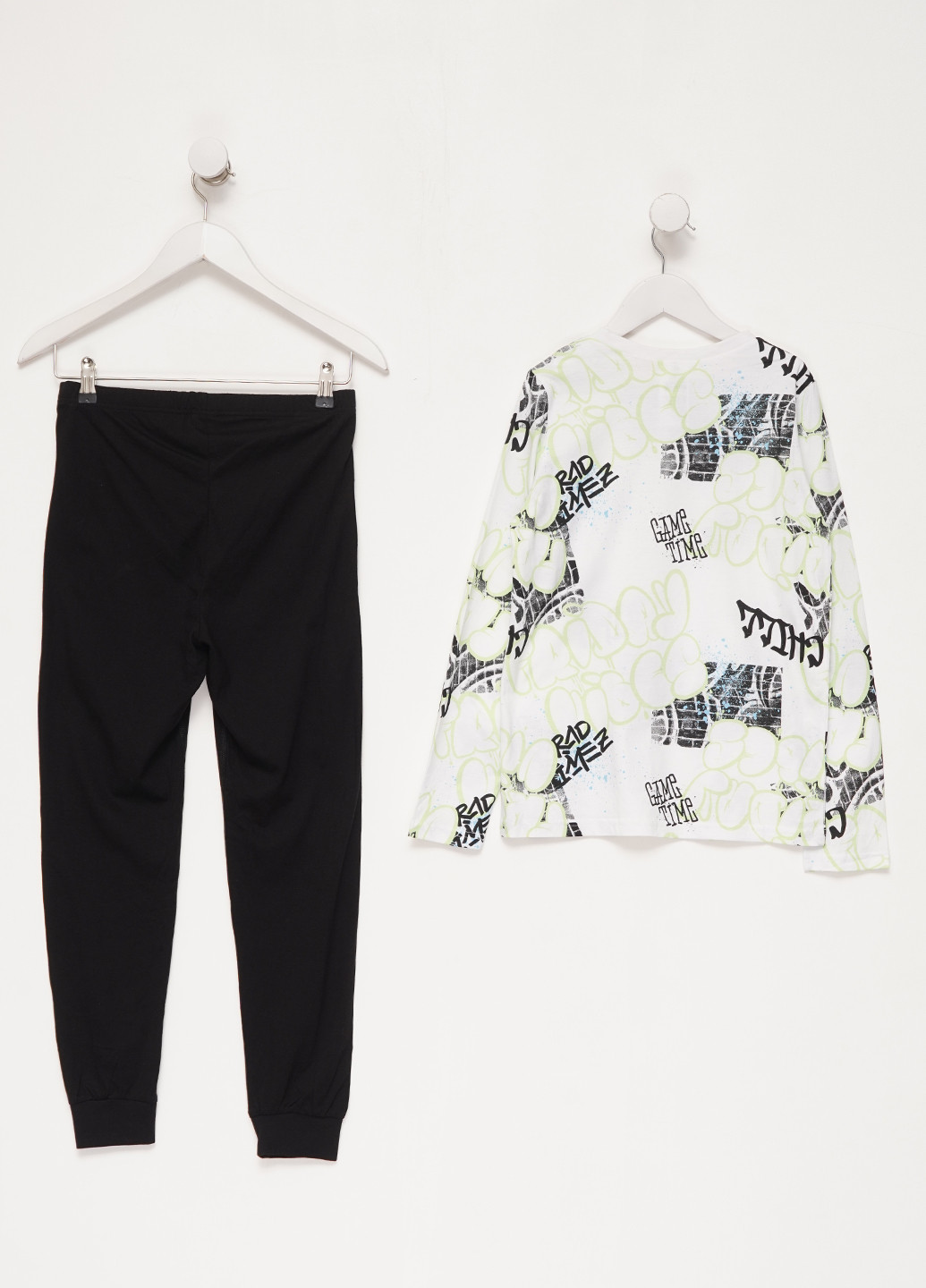 Чорно-біла всесезон піжама (лонгслів, штани) лонгслив + брюки H&M
