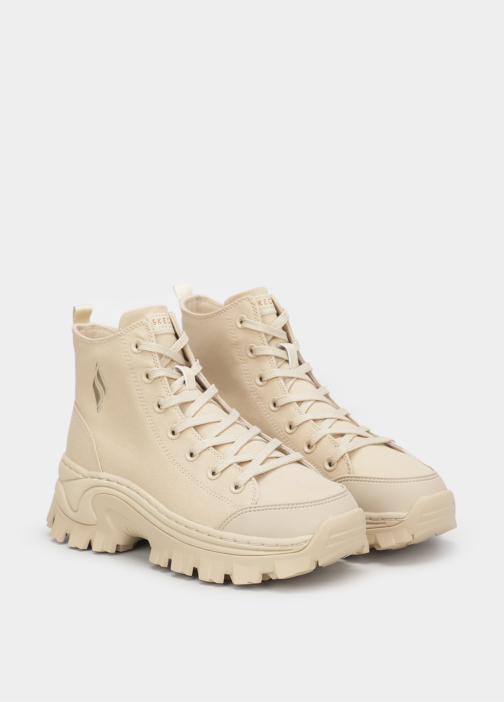 Осенние ботинки Skechers с вышивкой, с логотипом тканевые