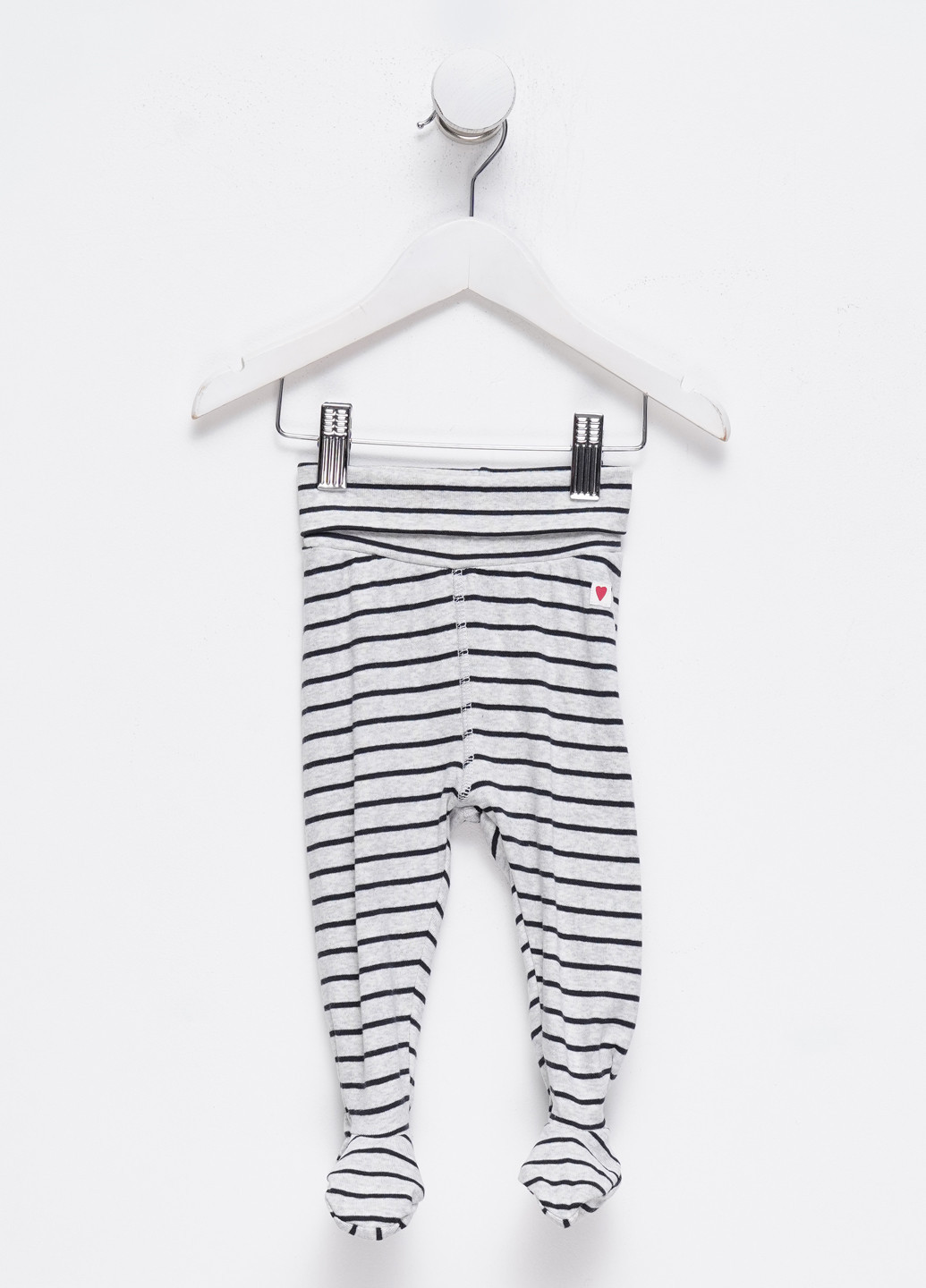 H&M ползунки полоска светло-серый повседневный хлопок производство - Индия