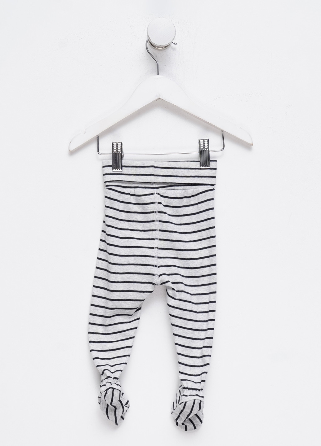 H&M ползунки полоска светло-серый повседневный хлопок производство - Индия