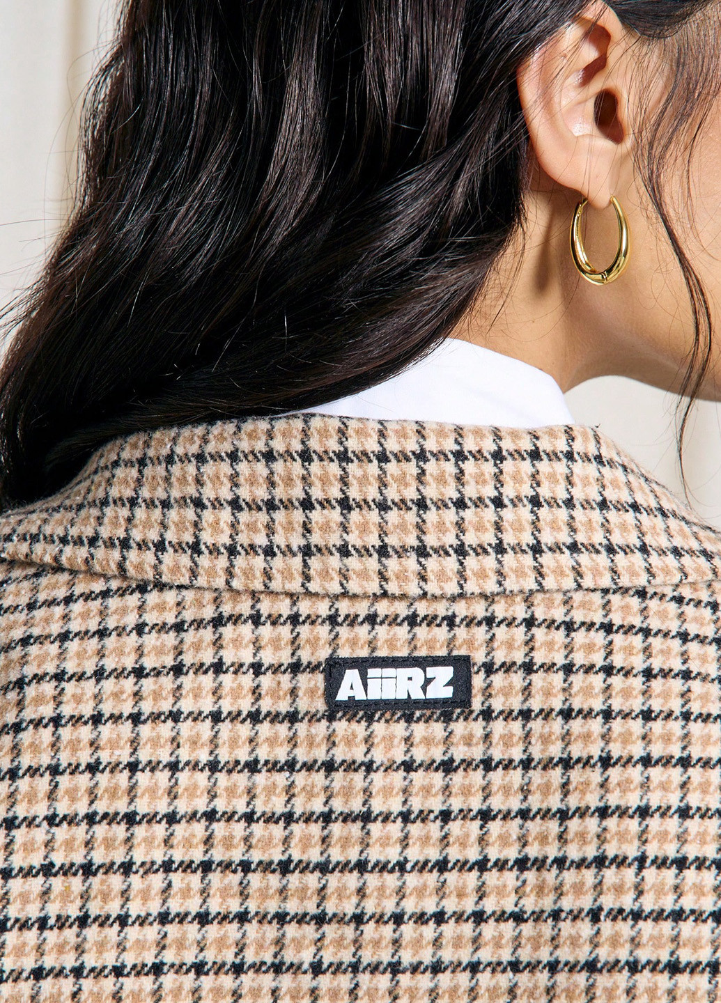 Бежевый женский жакет SHEIN в клеточку - демисезонный