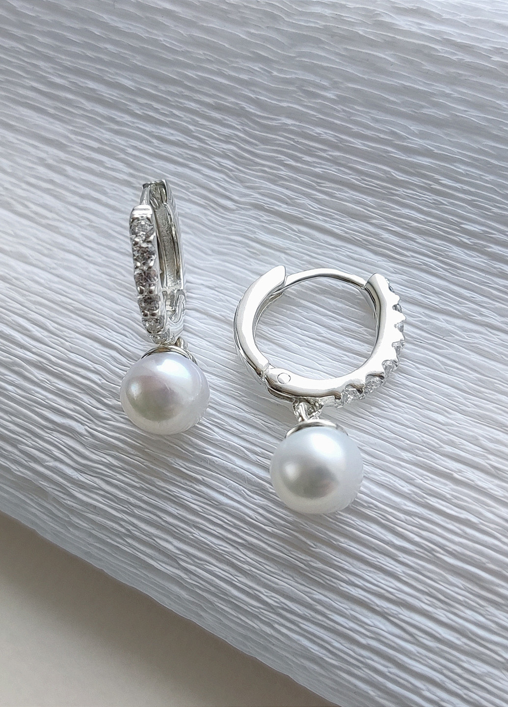 Срібні сережки Ніжна перлина Diva (263064988)