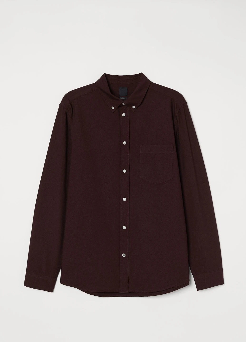 Бордовая рубашка однотонная H&M