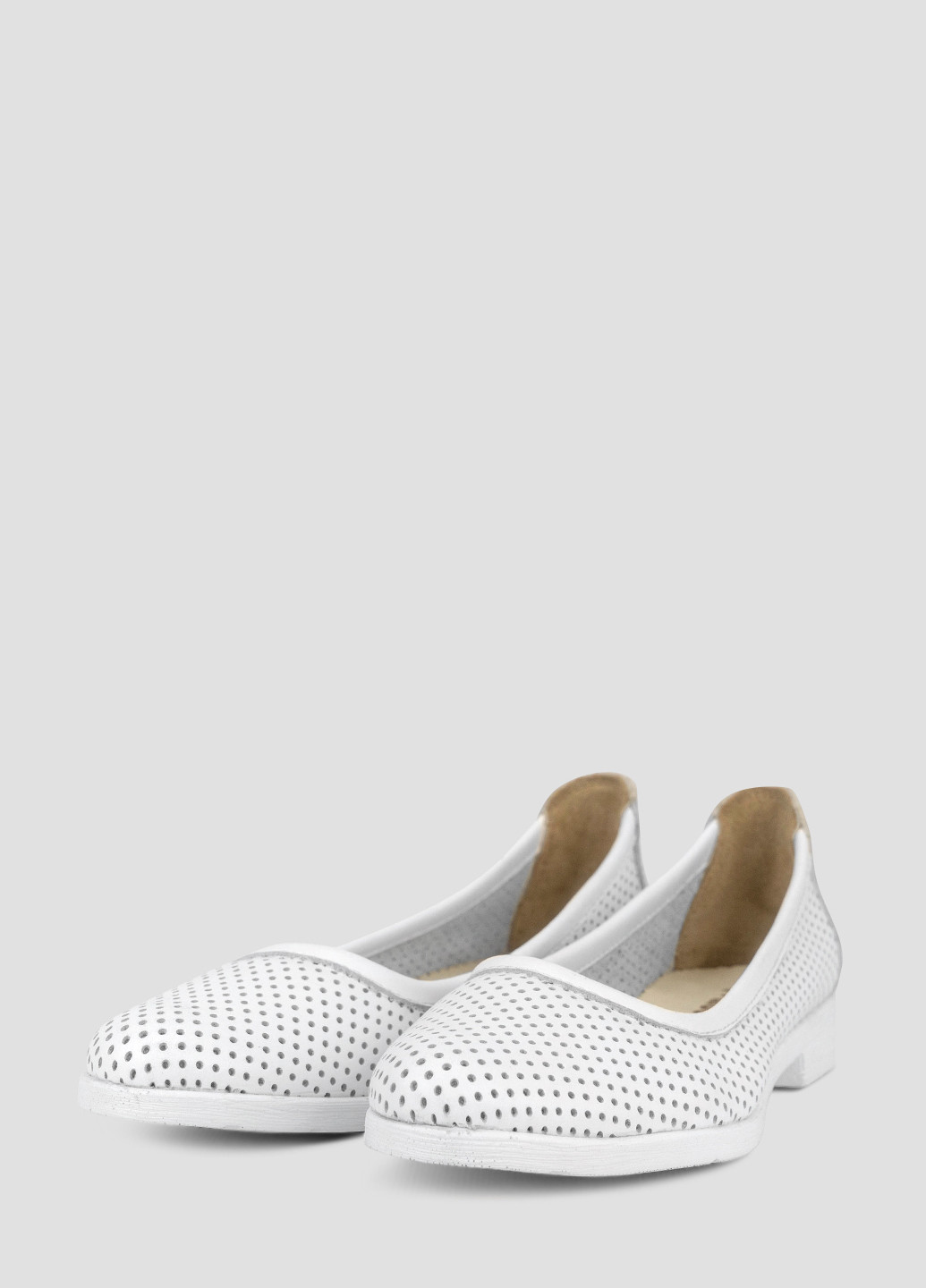 Женские балетки Libero | белые однотонные перфорация искусственная кожа (300424913)