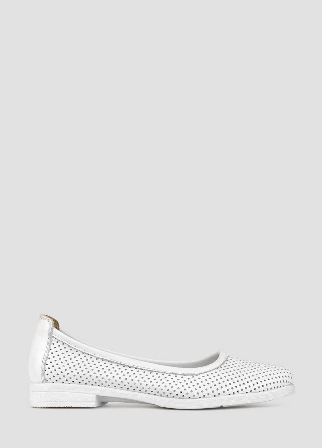 Женские балетки Libero | белые однотонные перфорация искусственная кожа (300424913)