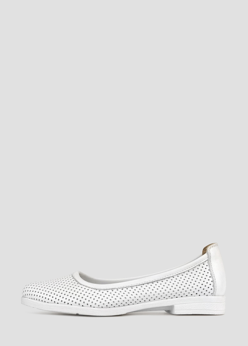 Женские балетки Libero | белые однотонные перфорация искусственная кожа (300424913)