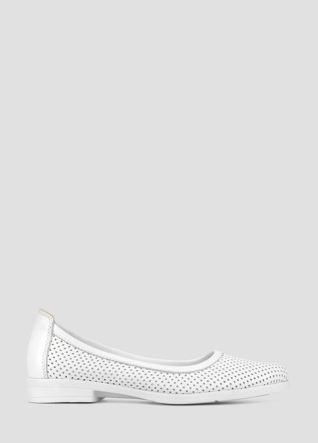 Женские балетки Libero | белые однотонные перфорация искусственная кожа (300424913)