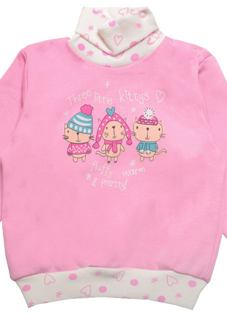 Розовый демисезонный детский свитер для девочки sv-19-28 *горошки* Габби