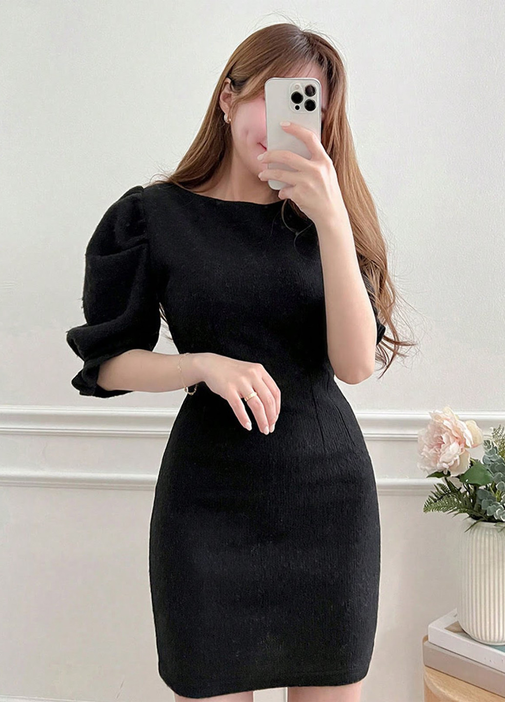 Чорна кежуал сукня силуетна SHEIN однотонна