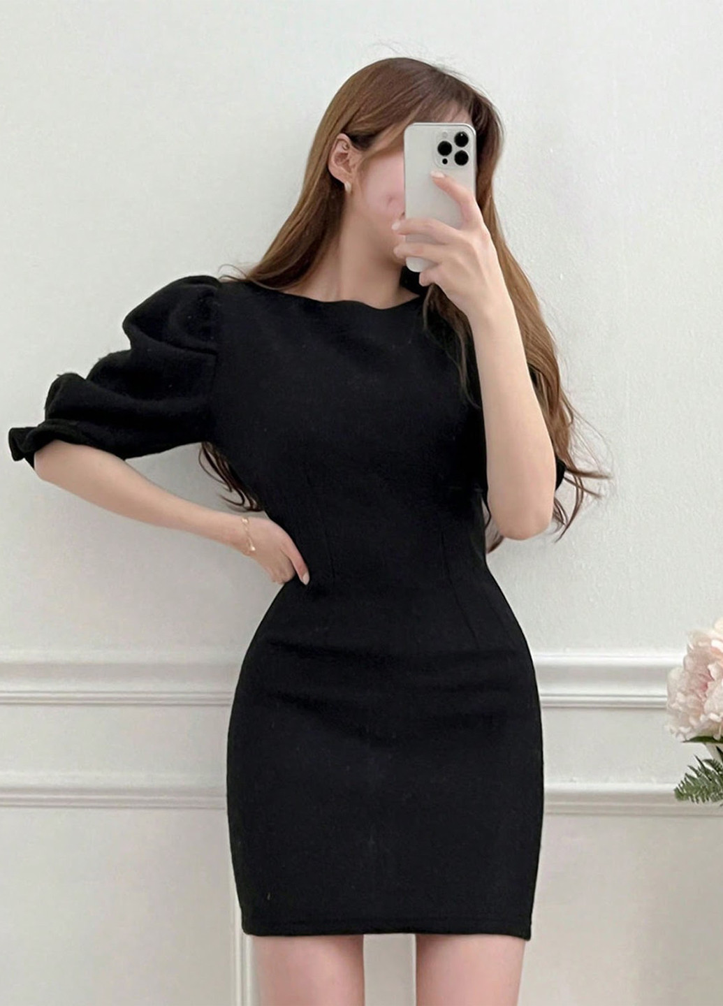 Чорна кежуал сукня силуетна SHEIN однотонна