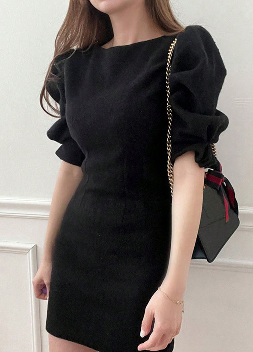 Чорна кежуал сукня силуетна SHEIN однотонна