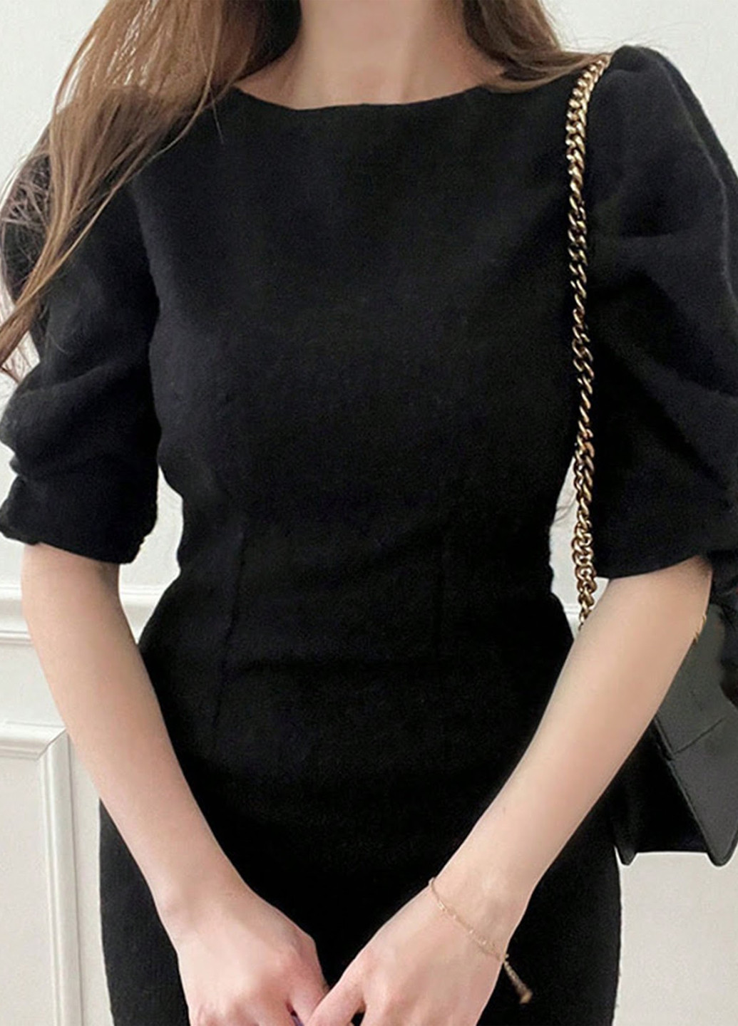 Чорна кежуал сукня силуетна SHEIN однотонна