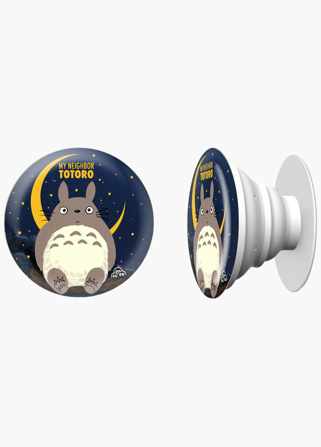 Попсокет (Popsockets) тримач для смартфону Мій сусід Тоторо (My Neighbor Totoro) (8754-2657) Чорний MobiPrint (216836447)
